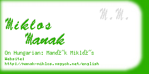 miklos manak business card